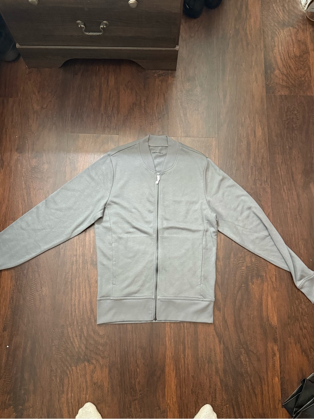 Sport-Tek Men's Gray Full-Zip Bomber Jacket